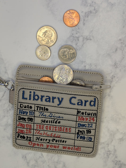 Library Card Coin Purse