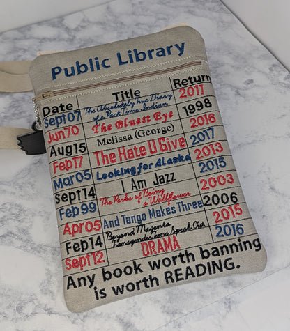 Large Banned Books crossbody bag
