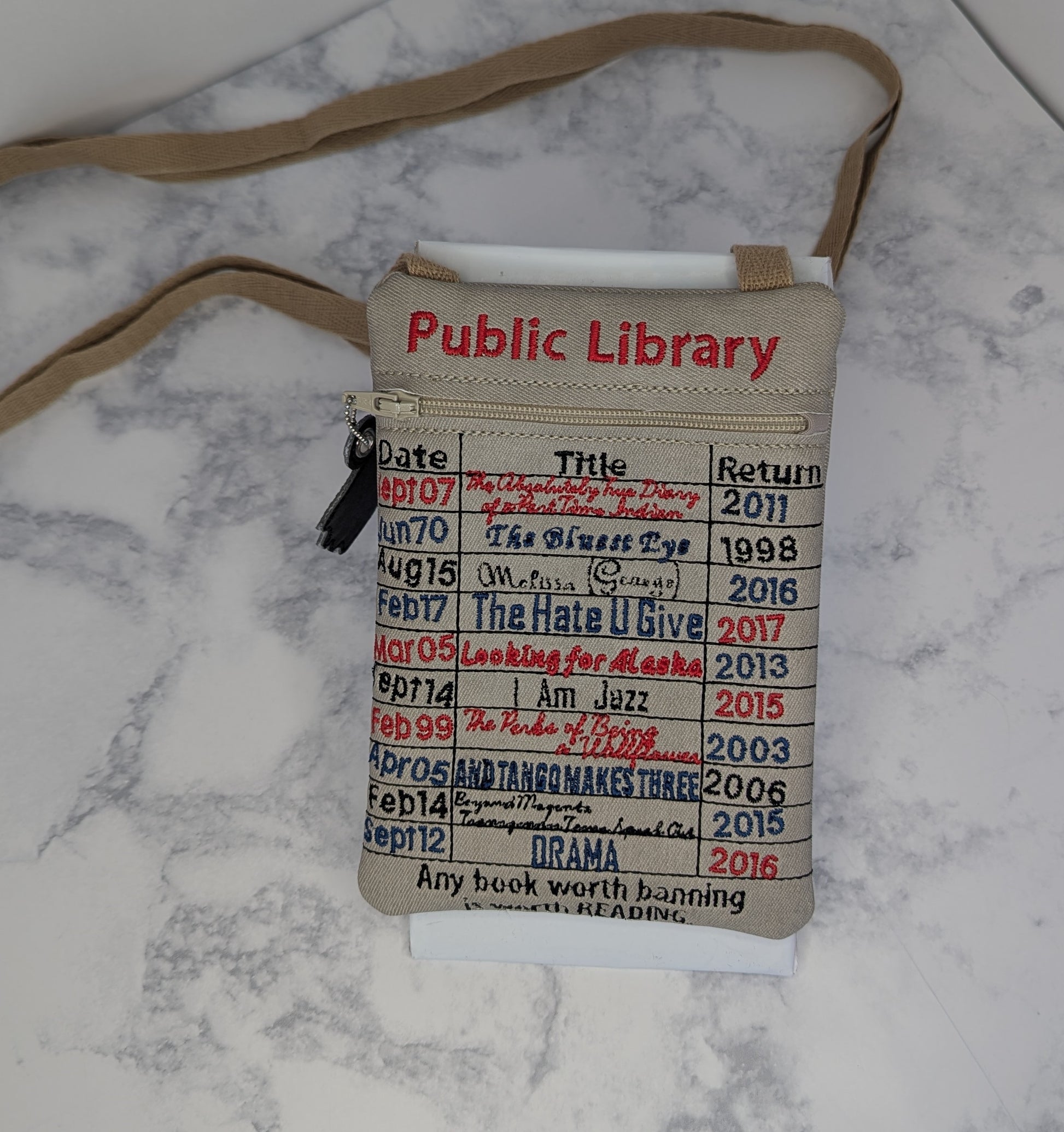 Small Banned Books crossbody bag